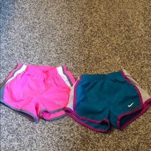 2 pairs of girls Nike sport shorts